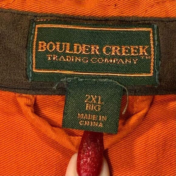 Boulder Creek Orange Hunting Long Sleeve Quilted Button Up Shirt Men's XXL Tall - Picture 9 of 14